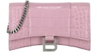 Balenciaga Crocs Portafoglio Clessidra Goffrato On Catena Rosa