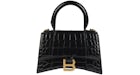 Balenciaga Coccodrillo Clessidra Goffrata Manico XS Nero