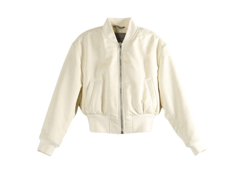 Balenciaga Cropped Bomber Jacket Ivory