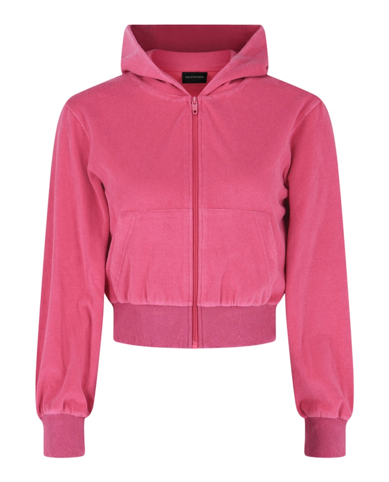 Balenciaga Cropped Rhinestone Tracksuit Jacket