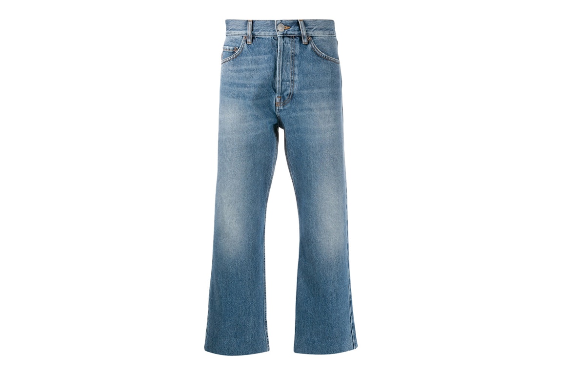 Pre-owned Balenciaga Cropped Straight Leg Jeans Blue