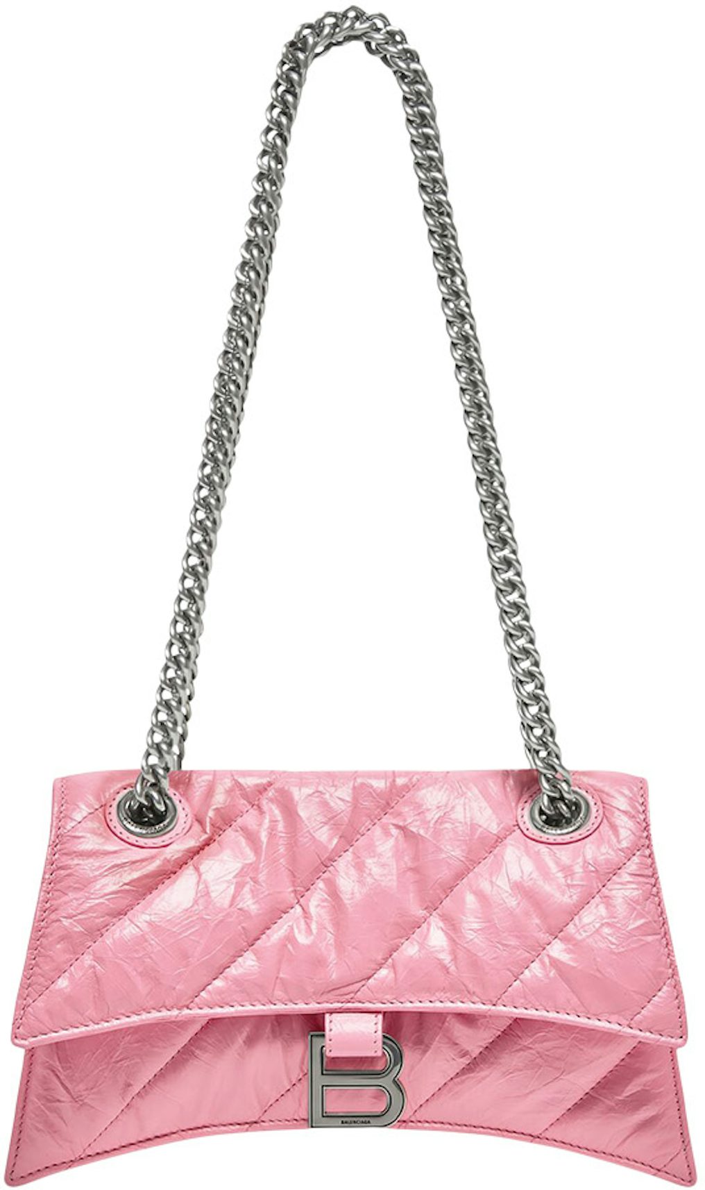 Balenciaga Crush Quilted Denim Chain Shoulder Bag