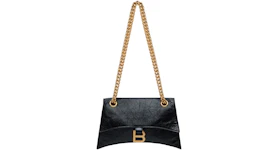 Balenciaga Crush Chain Shoulder Bag Small Black/Aged Gold