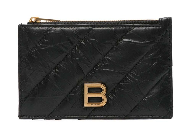 Balenciaga Crush Coi Card Holder Black in Leather - US