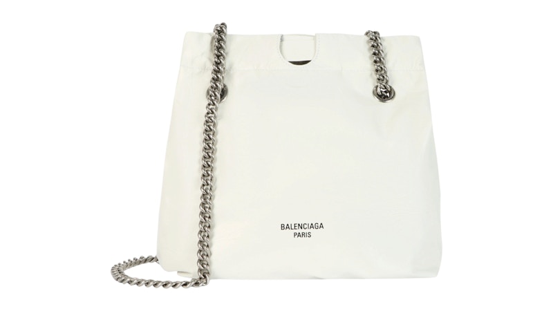 Balenciaga Crush Small Tote Bag Optic White - US