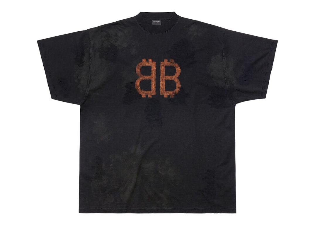 Pre-owned Balenciaga Crypto Oversized T-shirt Black Faded
