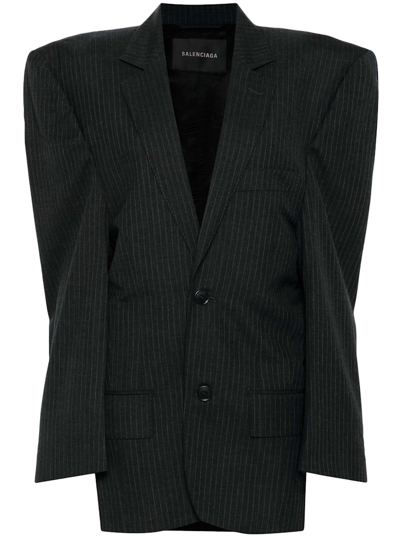 Pre-owned Balenciaga Women's Cut Away Boxy Jacket In Anthracite