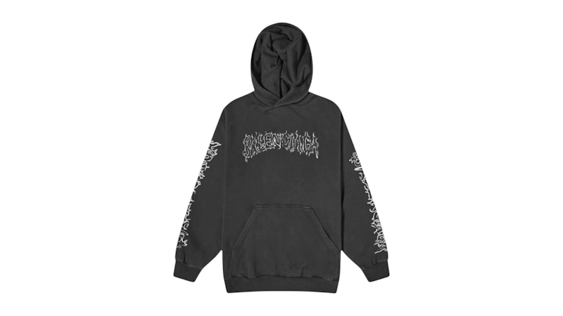 Balenciaga DIY Metal Logo Hoodie Black Men's - US