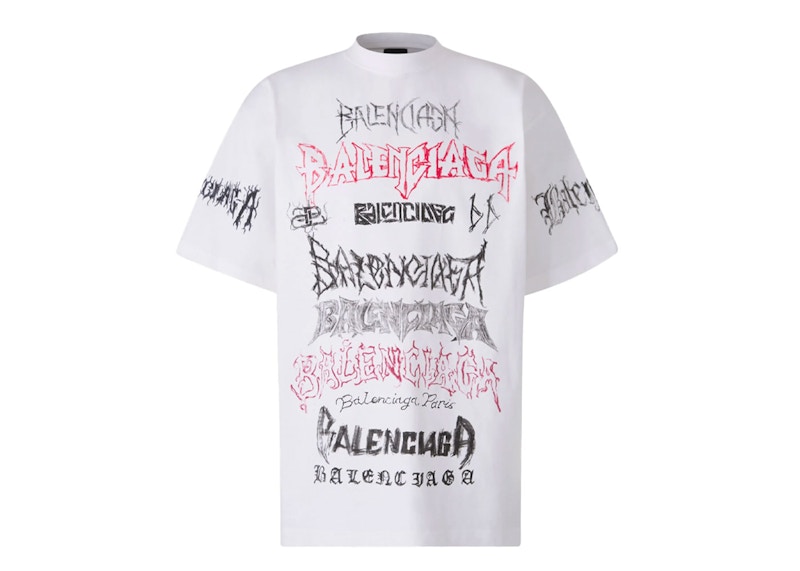 Balenciaga DIY Metal Logo White Tee White Men's - US