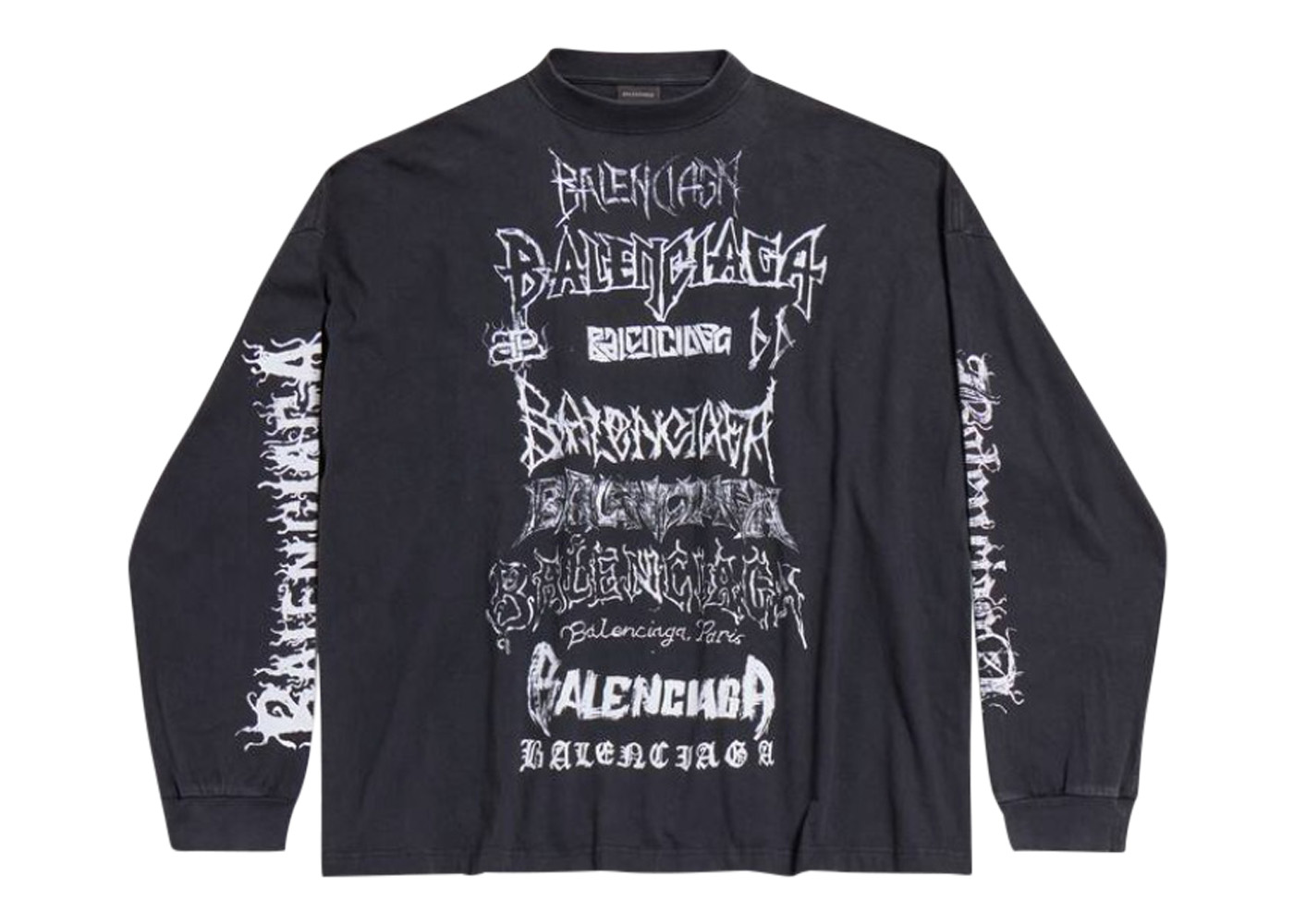 Balenciaga DIY Metal Longsleeve Medium Fit T-Shirt Black/White