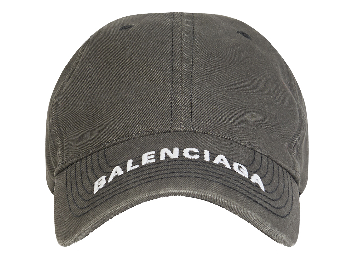 Balenciaga Denim Logo Baseball Velcro Tab Cap Black/White Men's