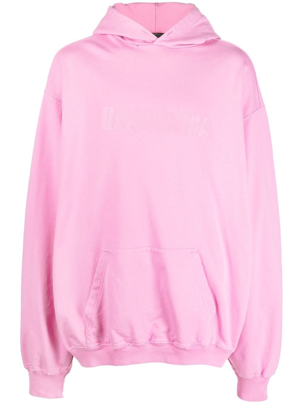 Balenciaga Destroyed Logo-Print Hoodie Pink Men's - US