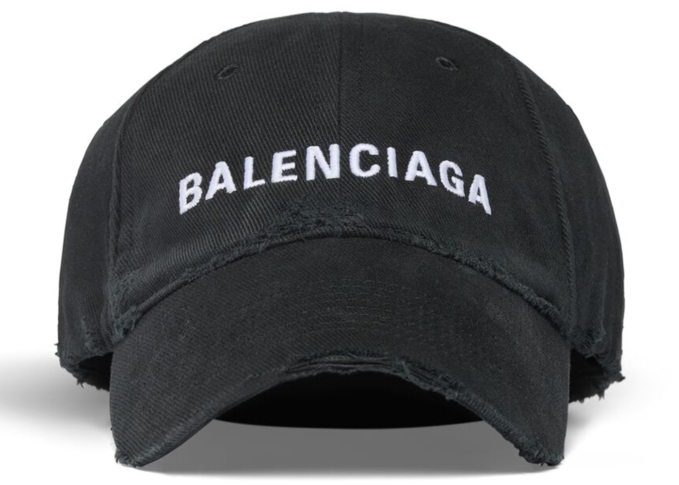 Balenciaga logoembroidered distressed cap black  MODES