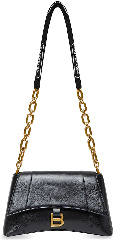 Balenciaga Downtown Shoulder Bag with Chain Small Black in Paper ...