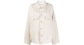 Balenciaga Drop Shoulder Oversized Sleeve Denim Jacket Light Beige