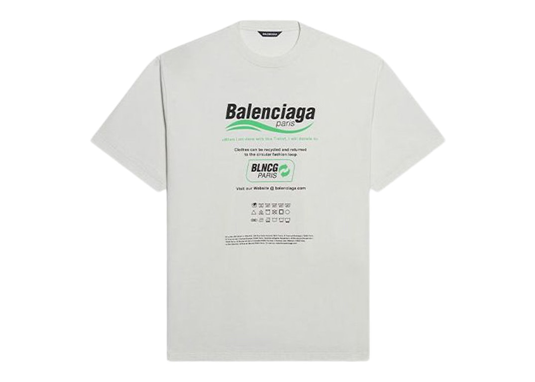 Pre-owned Balenciaga Dry Cleaning Boxy Logo Tee White