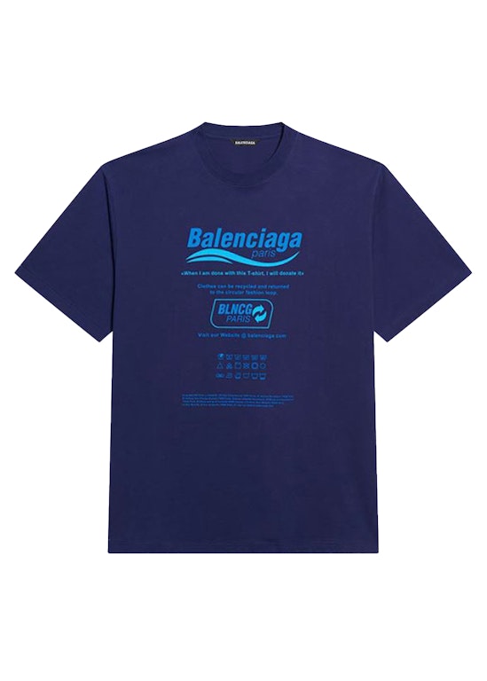 Pre-owned Balenciaga Dry Cleaning Boxy T-shirt Dark Blue Vintage