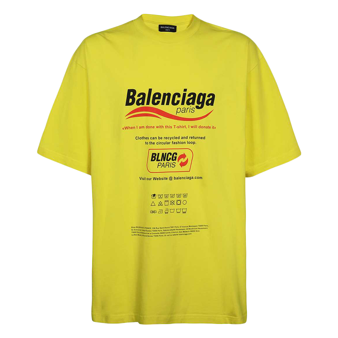 豊富な最新作BALENCIAGA 21SS DRY CLEANING BOXYTシャツ正規品 トップス