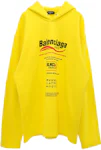 Balenciaga Dry Cleaning Logo No Rib Hoodie Yellow