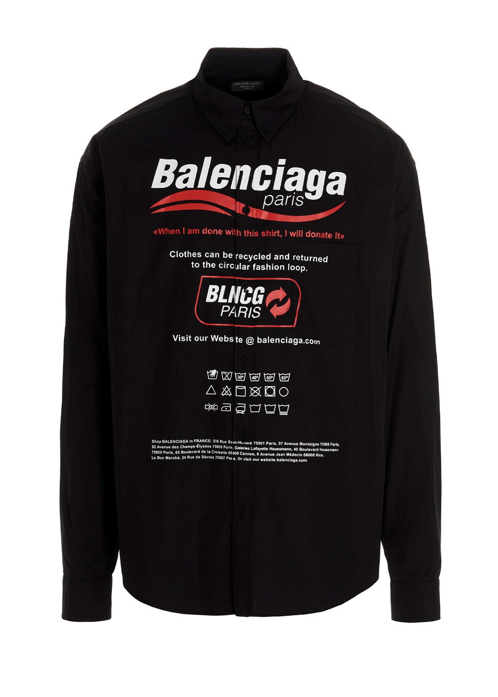 Balenciaga Dry Cleaning Logo Shirt Black