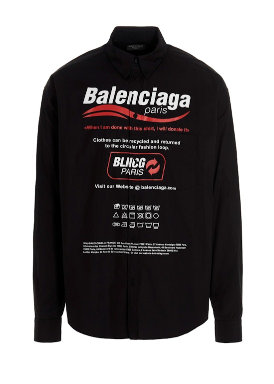 Pre-owned Balenciaga Dry Cleaning Logo Shirt Black