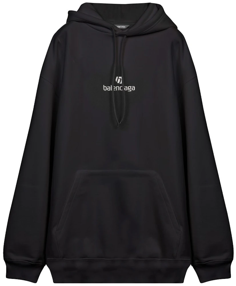 Balenciaga Embroidered Logo Hoodie Black Men's - SS21 - US