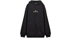 Balenciaga Embroidered Logo Hoodie Black