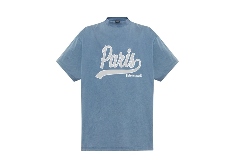 Balenciaga Enjoy Paris Tee Blue Men's - US