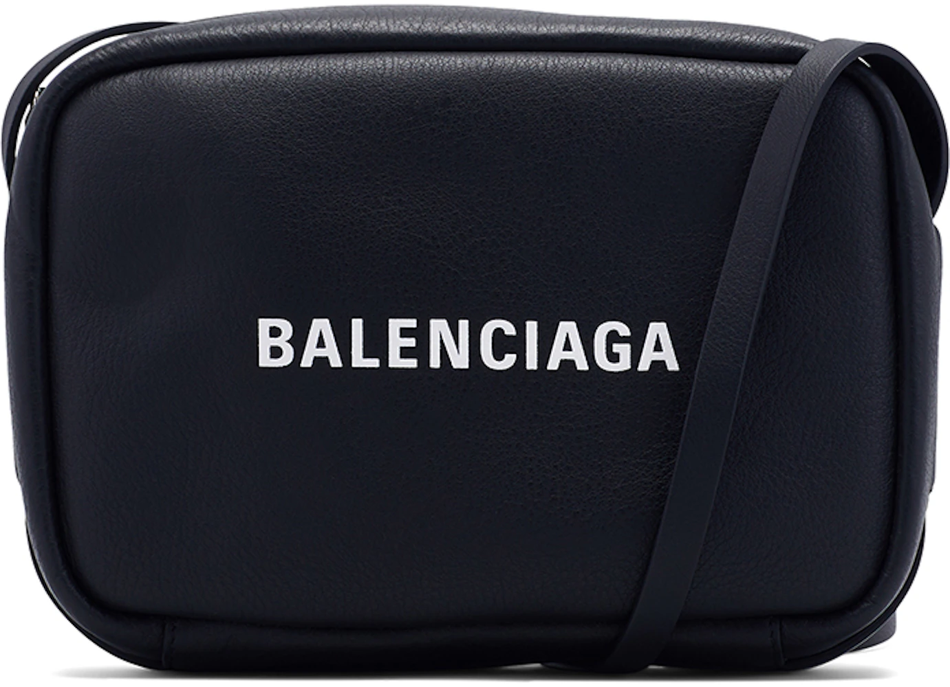 BALENCIAGA Calfskin Logo S Everyday Camera Bag Black 1122366