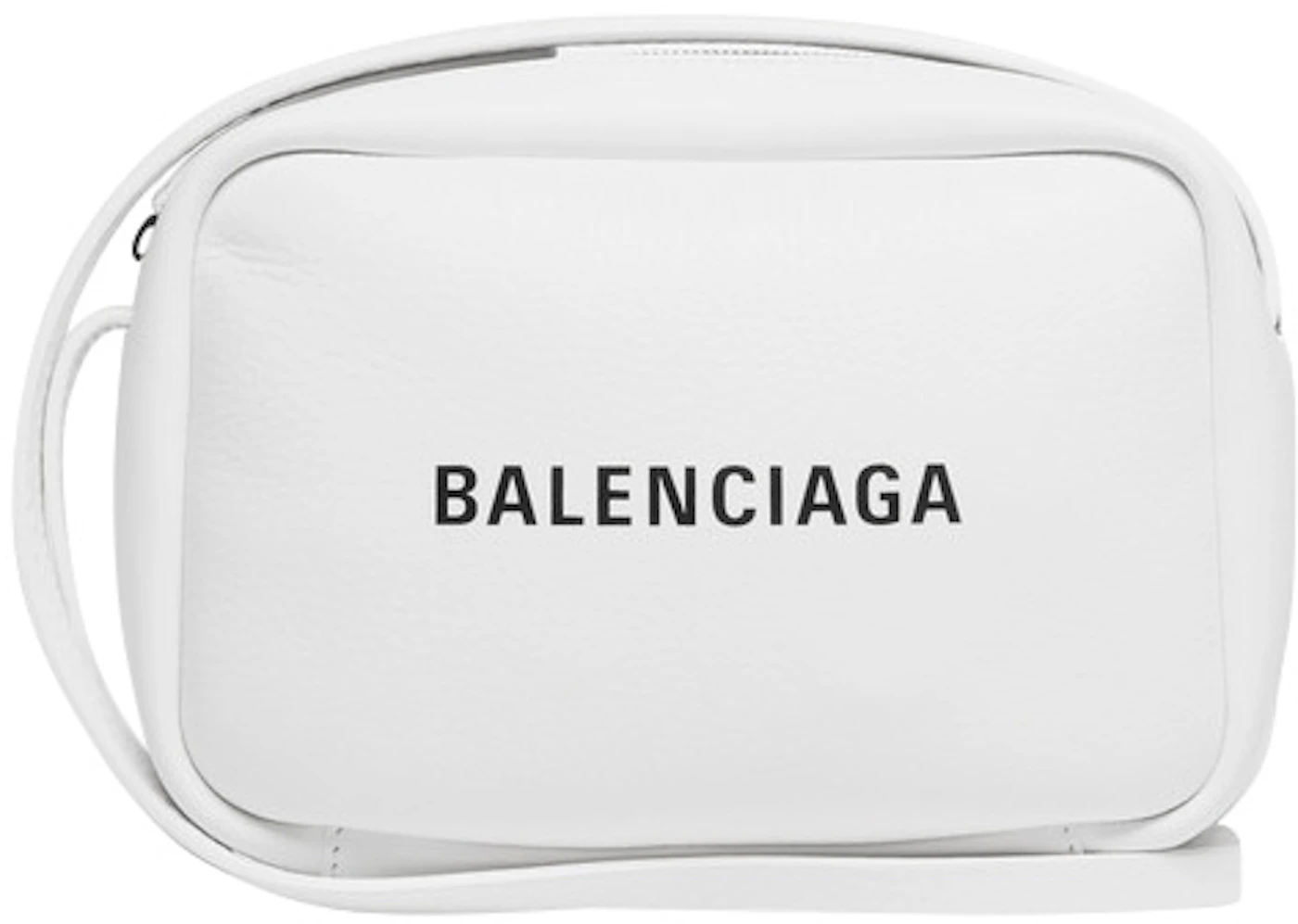 Balenciaga Black XS Everyday Leather Camera Bag White Pony-style