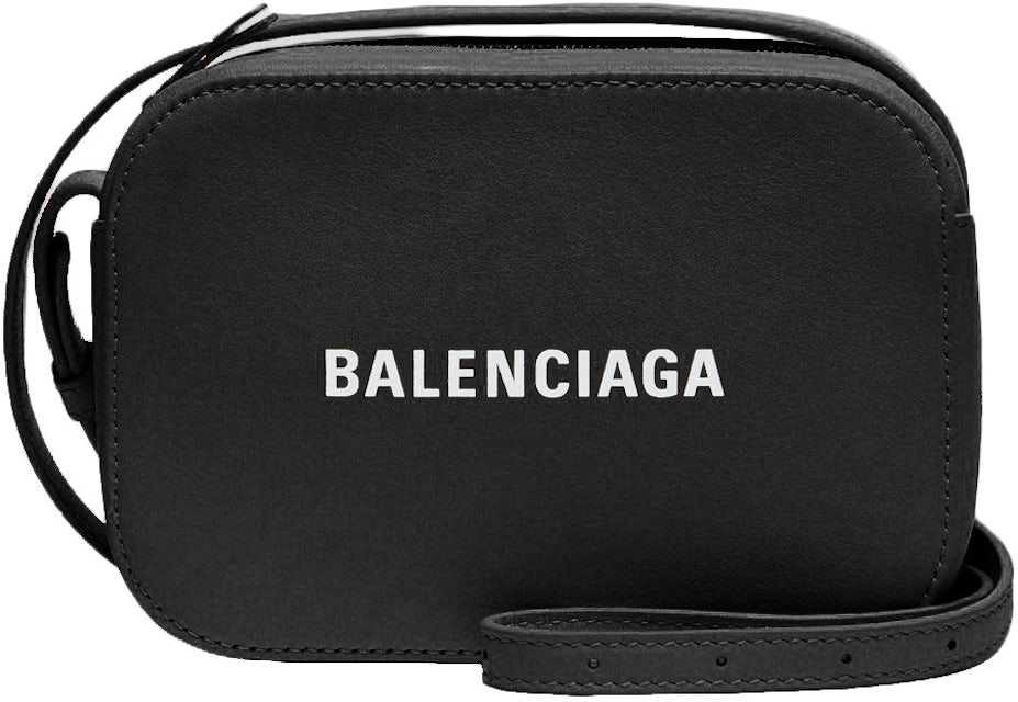 Balenciaga Everyday Camera Bag XS White/Black in Calfskin Leather with  Silver-tone - US
