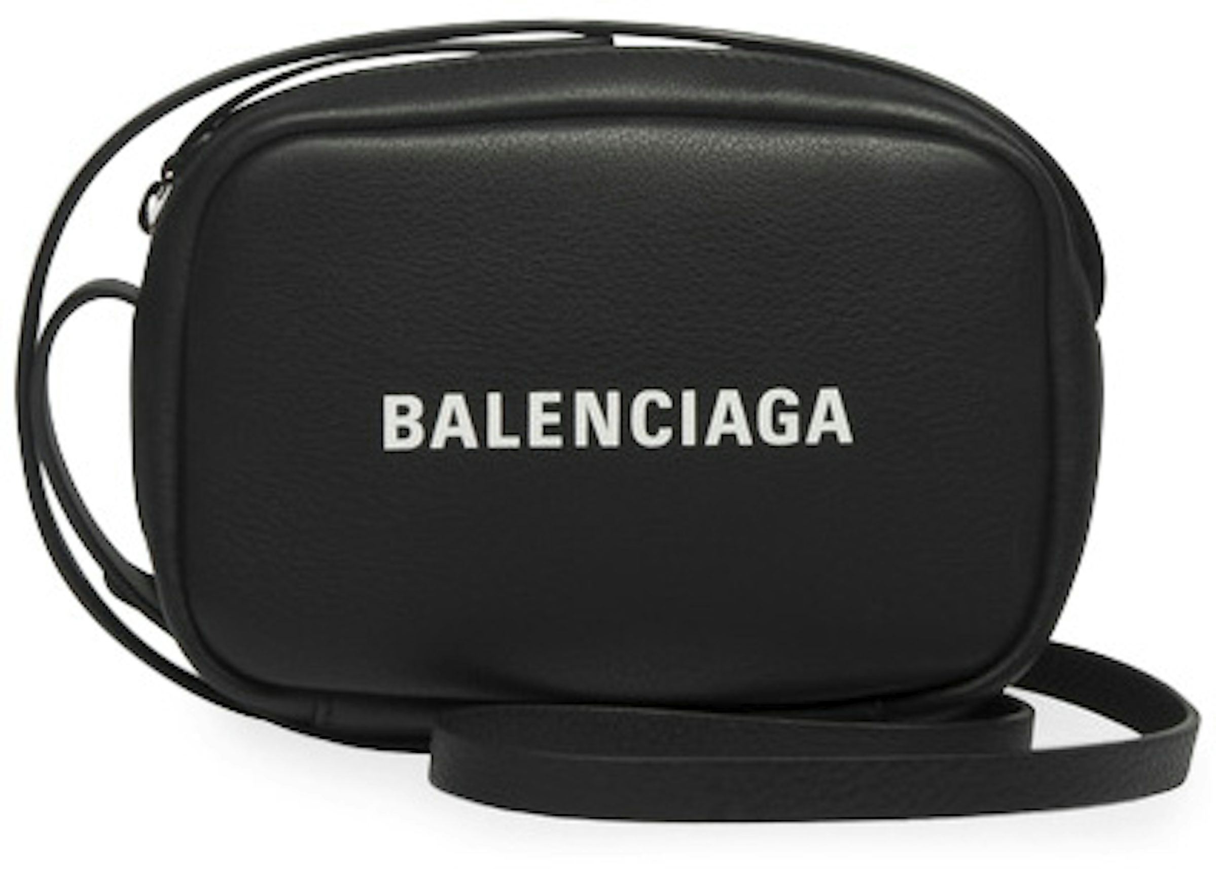 BALENCIAGA Calfskin Logo S Everyday Camera Bag Black 1122366