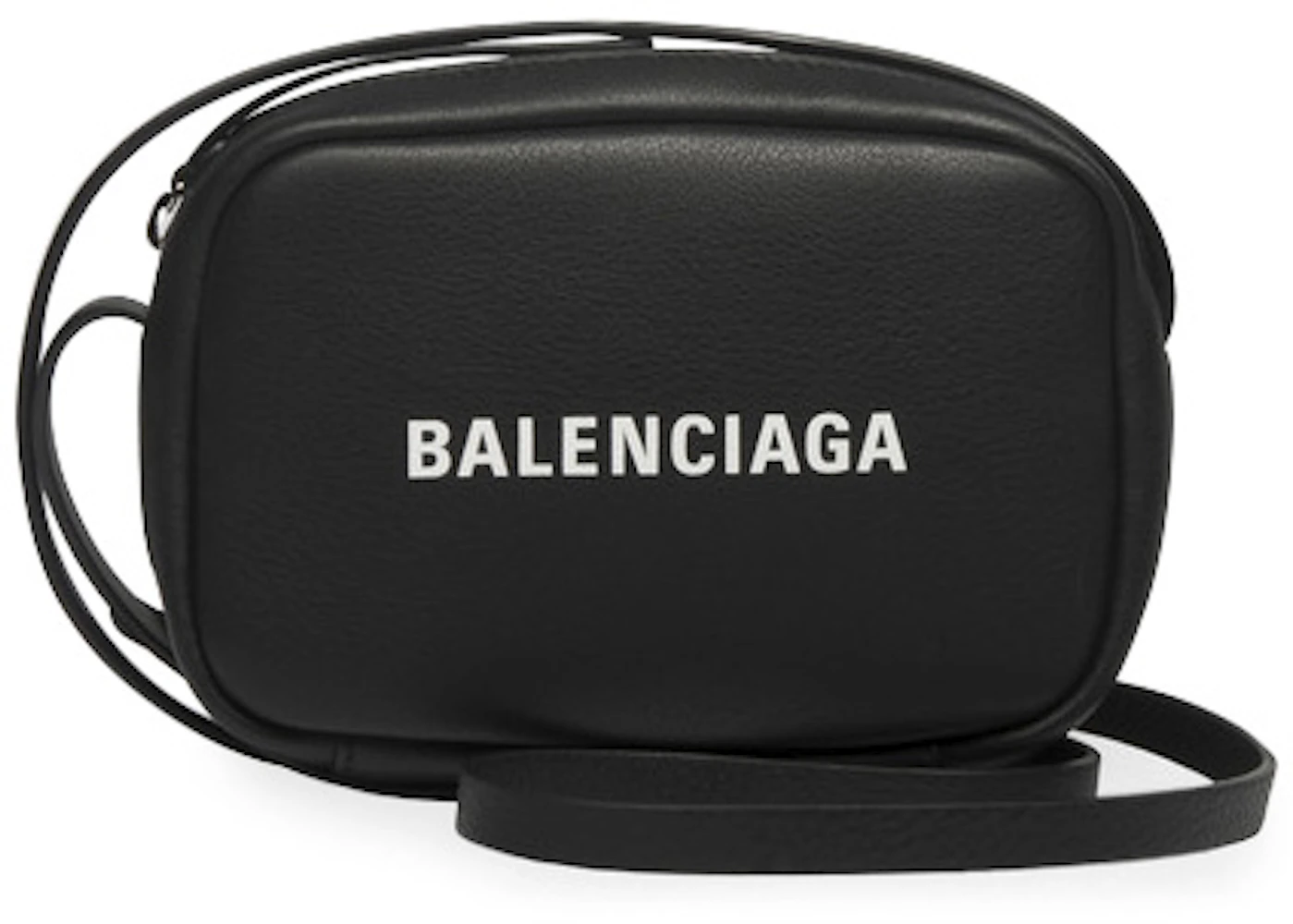 AUTH NWT Balenciaga Medium Everyday Calfskin Pebbled Leather Camera Bag In  Black