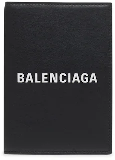 Balenciaga Everyday Passport Holder Black/White in Calfskin/Lambskin ...
