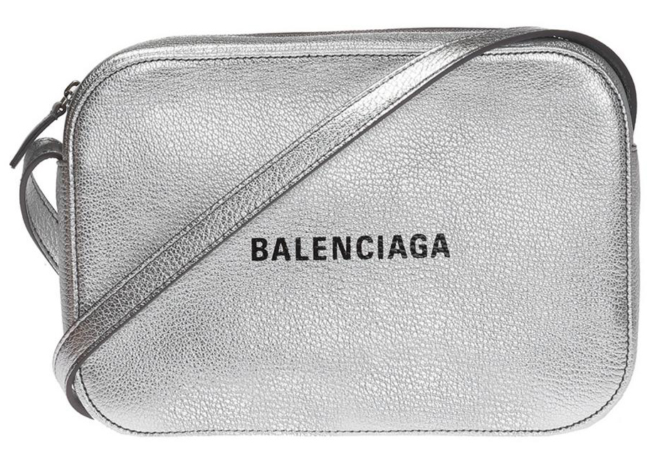 Balenciaga Le Cagole Xs Studded Metallic Crinkledleather Shoulder Bag   Silver  ShopStyle