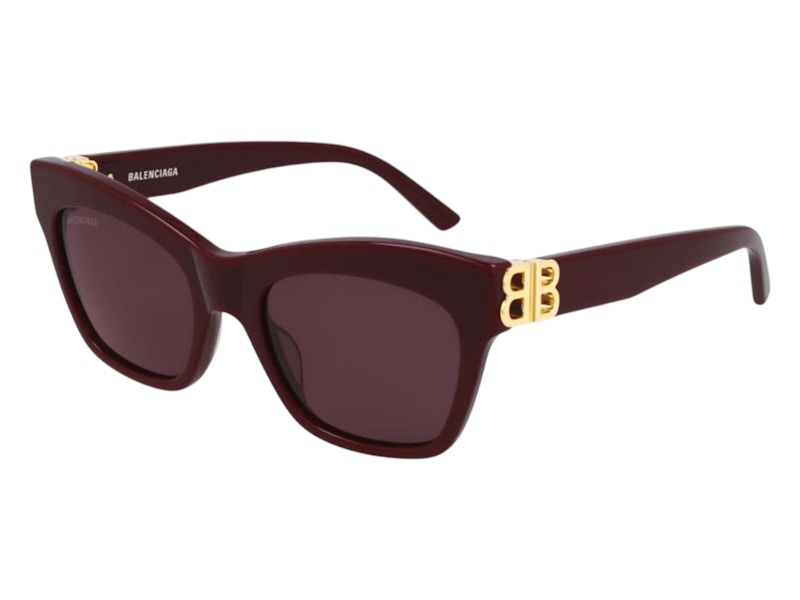 Pre-owned Balenciaga Women's Everyday Sunglasses In Burgundy Red (bb0132s 004)
