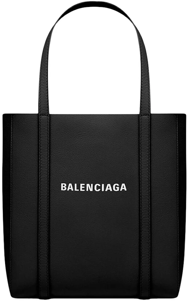 Everyday Tote Bag XS Black in Calfskin Leather Palladium-tone