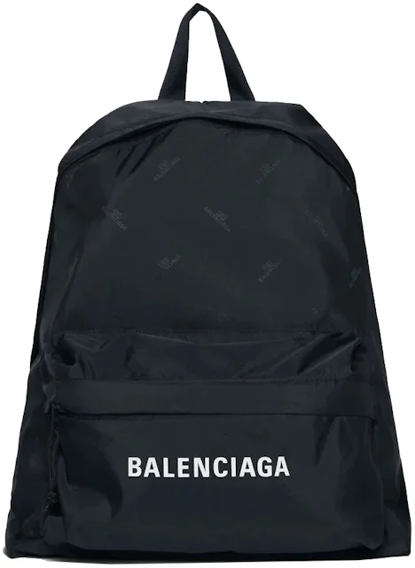 Balenciaga Expandable Backpack Black/White in Cotton/Polyester - DE