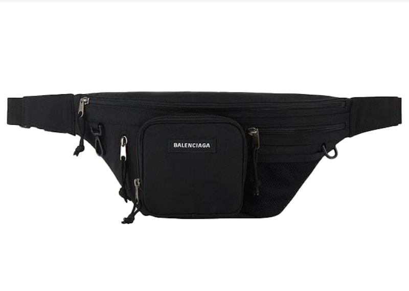 Balenciaga Explorer Multizip Beltpack Black in Recycled Nylon with