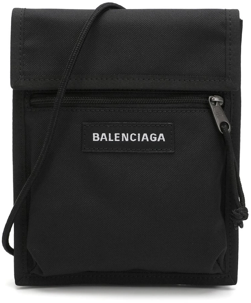 Balenciaga Explorer Pouch Black in Nylon/Polyester with Silver-tone - US
