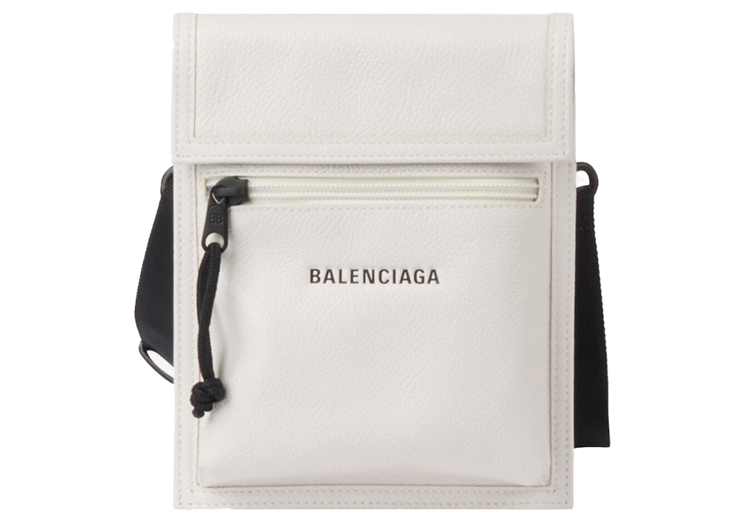 Pre-owned Balenciaga Explorer Pouch With Strap Small White