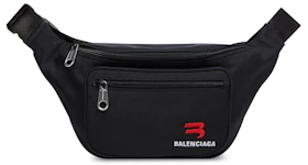 Balenciaga Explorer Sporty B Logo Embroidered Beltpack Medium Black