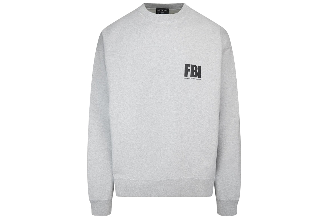 Pre-owned Balenciaga Fbi Crewneck Sweatshirt Grey