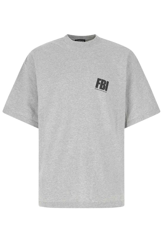 Pre-owned Balenciaga Fbi Print T-shirt Grey/black