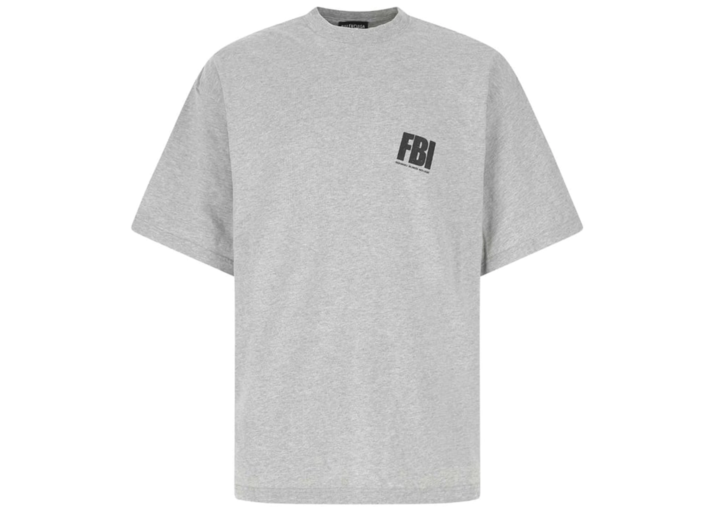 FBI Print T-Shirt Grey/Black -