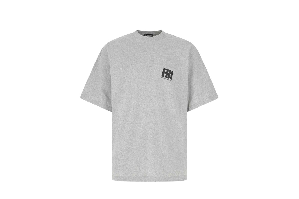 Pre-owned Balenciaga Fbi Print T-shirt Grey/black