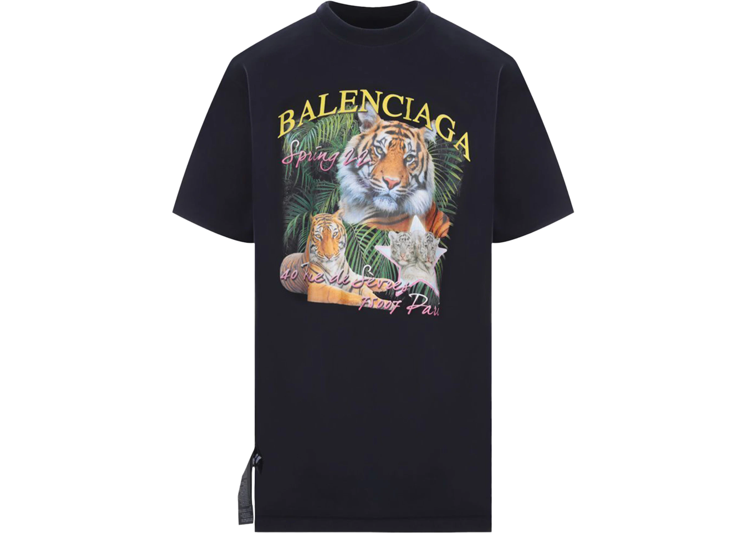 Balenciaga FBI Print Year Of The Tiger T-Shirt Dark Blue/Black/Yellow