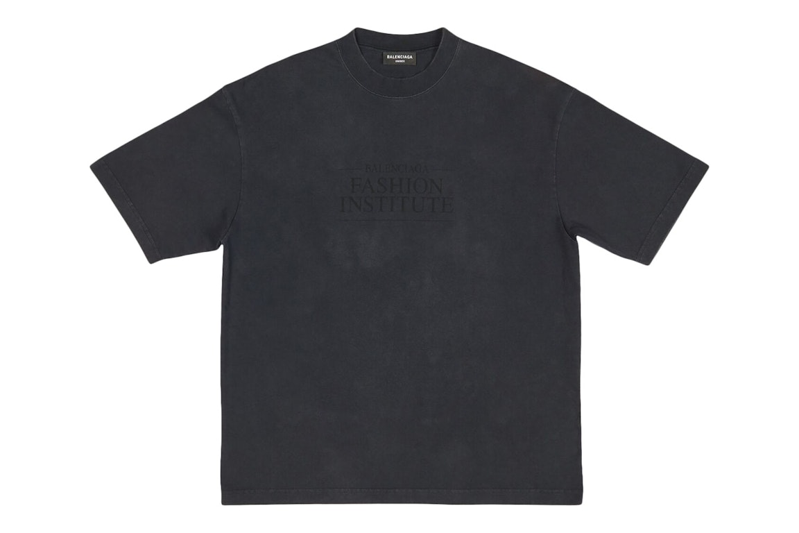 Pre-owned Balenciaga Fashion Institute Medium Fit T-shirt Washed Black