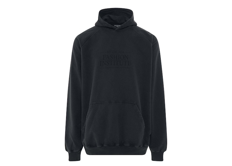 Balenciaga Fashion Institute Oversized Hoodie Washed Black