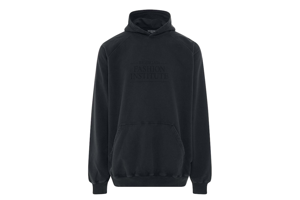 Pre-owned Balenciaga Fashion Institute Oversized Hoodie Washed Black